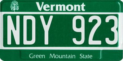 VT license plate NDY923