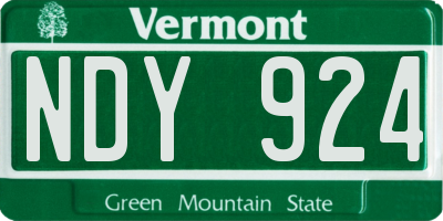VT license plate NDY924