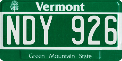VT license plate NDY926
