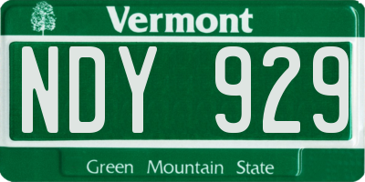 VT license plate NDY929