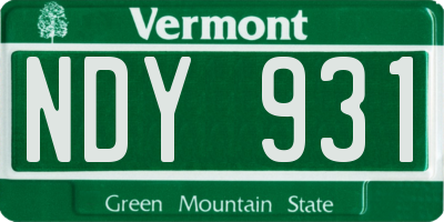 VT license plate NDY931