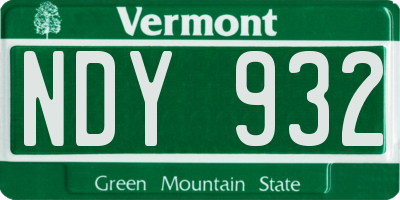 VT license plate NDY932
