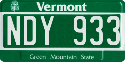 VT license plate NDY933