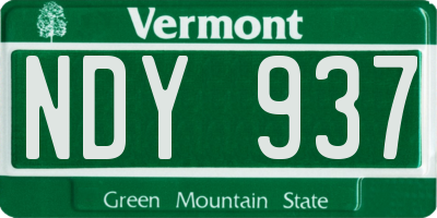 VT license plate NDY937