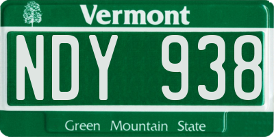 VT license plate NDY938