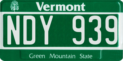 VT license plate NDY939
