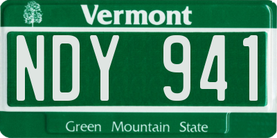 VT license plate NDY941