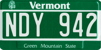VT license plate NDY942