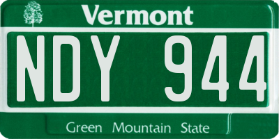 VT license plate NDY944