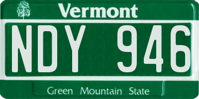 VT license plate NDY946