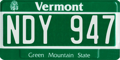 VT license plate NDY947