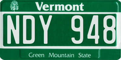 VT license plate NDY948