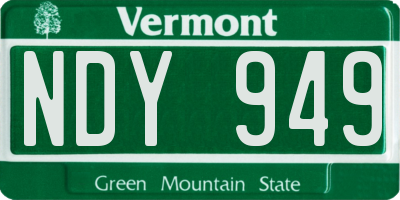 VT license plate NDY949