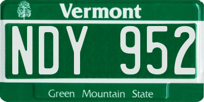 VT license plate NDY952