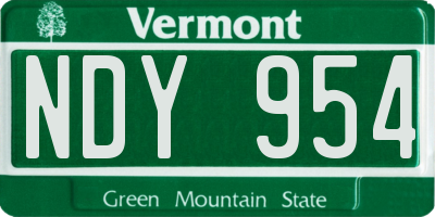 VT license plate NDY954