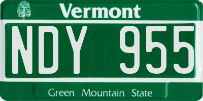 VT license plate NDY955