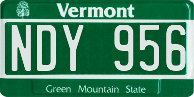 VT license plate NDY956