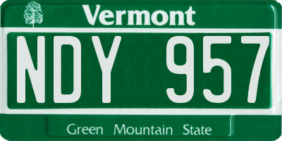 VT license plate NDY957