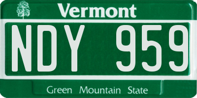 VT license plate NDY959