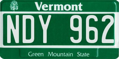VT license plate NDY962