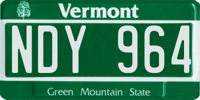 VT license plate NDY964
