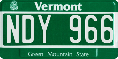 VT license plate NDY966