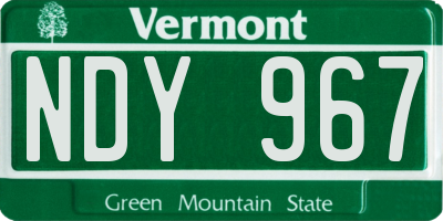 VT license plate NDY967
