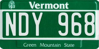 VT license plate NDY968