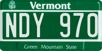 VT license plate NDY970