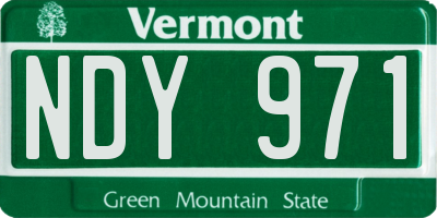 VT license plate NDY971