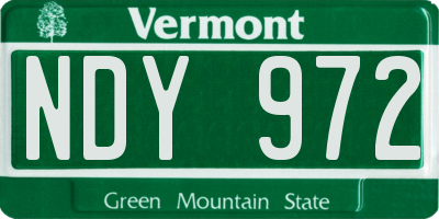 VT license plate NDY972