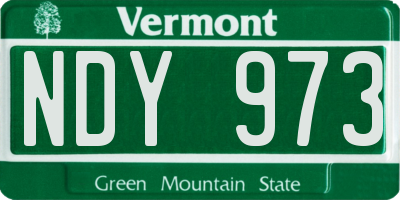VT license plate NDY973