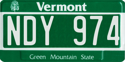 VT license plate NDY974