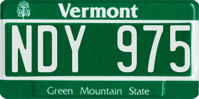 VT license plate NDY975