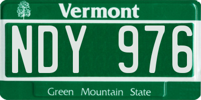 VT license plate NDY976
