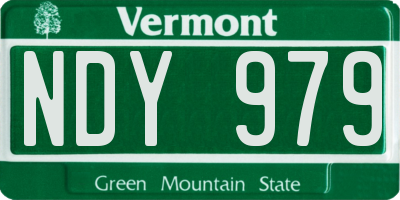 VT license plate NDY979