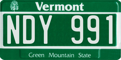 VT license plate NDY991