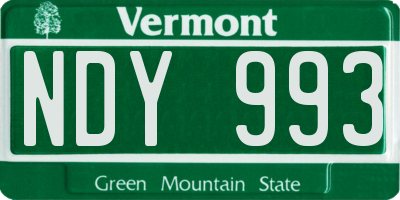 VT license plate NDY993