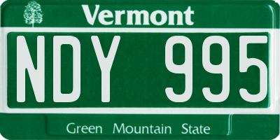 VT license plate NDY995