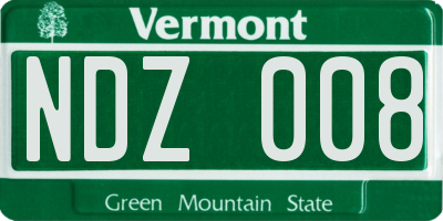 VT license plate NDZ008