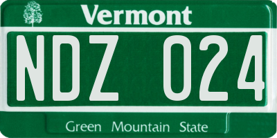 VT license plate NDZ024