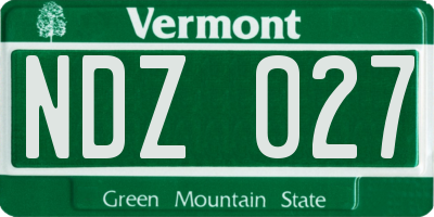 VT license plate NDZ027