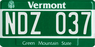 VT license plate NDZ037