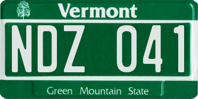 VT license plate NDZ041
