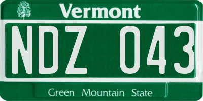 VT license plate NDZ043