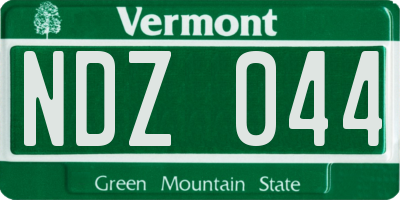 VT license plate NDZ044