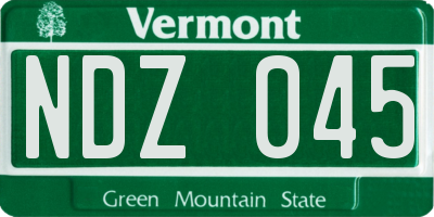 VT license plate NDZ045
