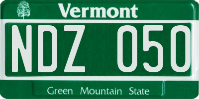VT license plate NDZ050