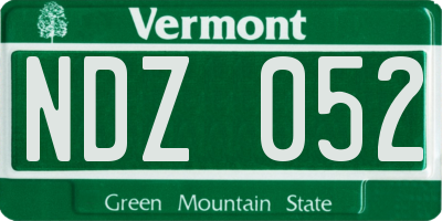 VT license plate NDZ052