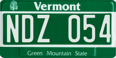 VT license plate NDZ054